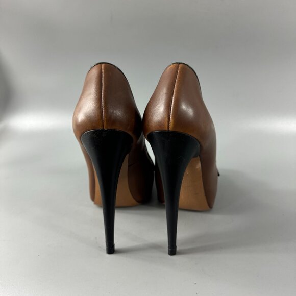 Authentic Marni Brown Leather Platform Square Toe Pumps, Size 35.5 - Picture 6 of 16